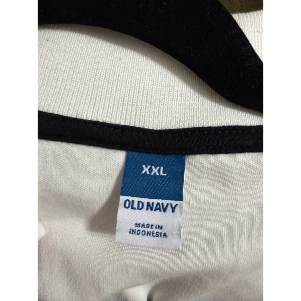 Old Navy Womens XXL White Black Trim V-Neck Short Sleeve Polo Shirt - Picture 3 of 4